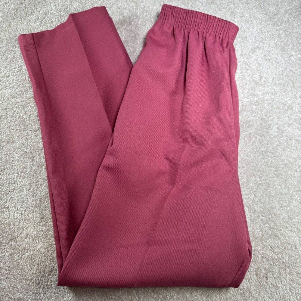 BonWorth Womens Petite Small Rose Pink Elastic Waist Straight Leg Pull On Pants